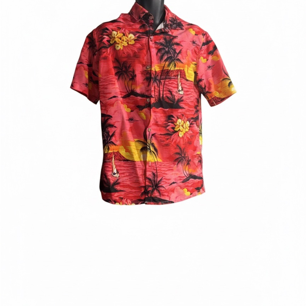 Vintage-Inspired Tropical Sunset Hawaiian Shirt